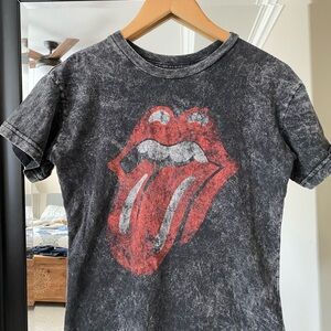 Rolling Stones Band Tee acid washed classic tongue print